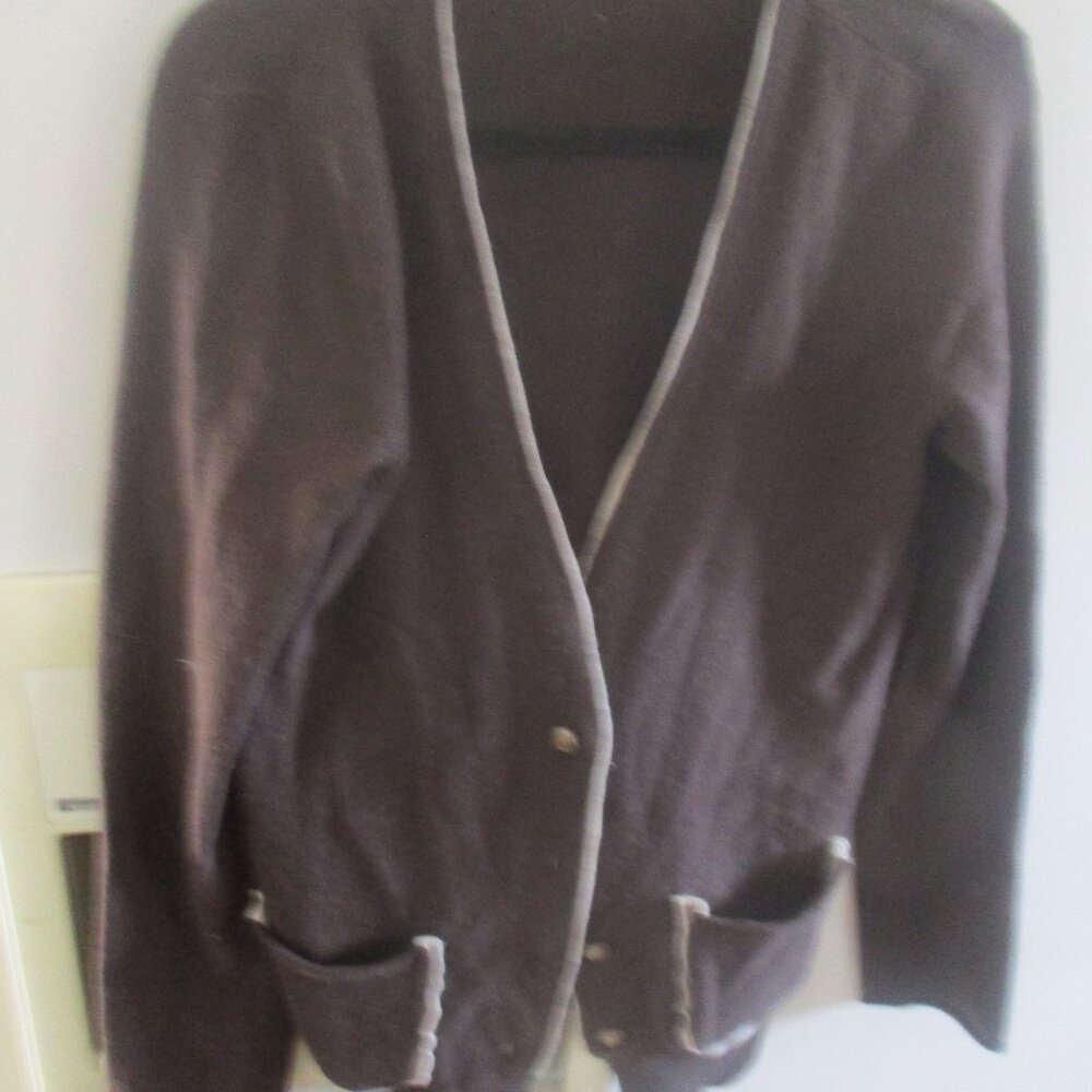 360 Cashmere brown button Sweater Cardigan L m